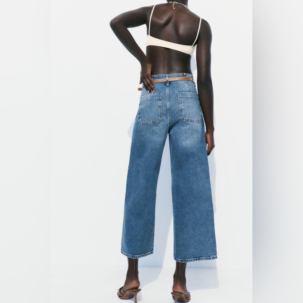 ZARA High Rise Cropped Jeans size 10 - Picture 9 of 12